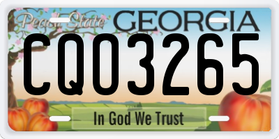GA license plate CQO3265