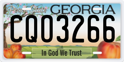 GA license plate CQO3266