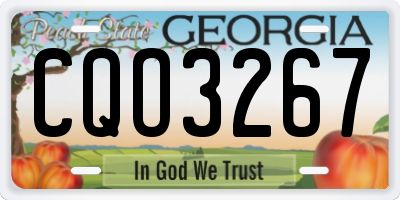 GA license plate CQO3267