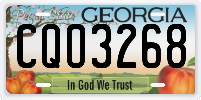 GA license plate CQO3268