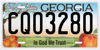 GA license plate CQO3280