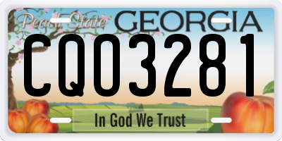 GA license plate CQO3281