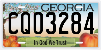 GA license plate CQO3284