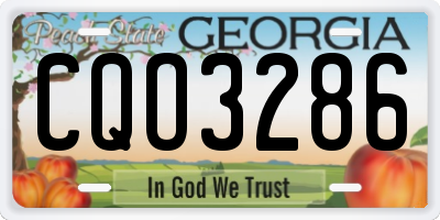 GA license plate CQO3286