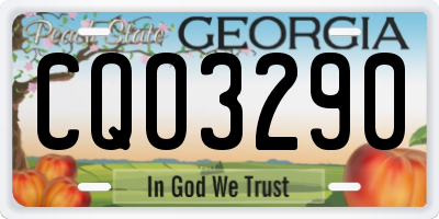 GA license plate CQO3290