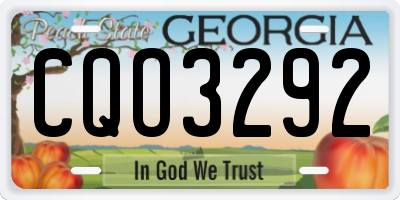GA license plate CQO3292