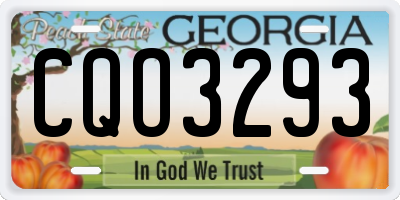 GA license plate CQO3293