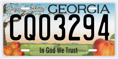 GA license plate CQO3294