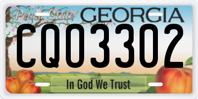 GA license plate CQO3302