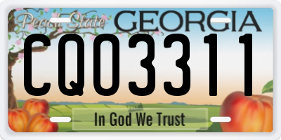 GA license plate CQO3311