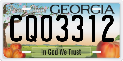 GA license plate CQO3312