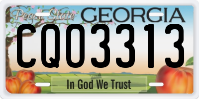 GA license plate CQO3313