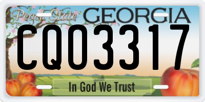 GA license plate CQO3317