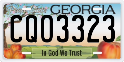 GA license plate CQO3323