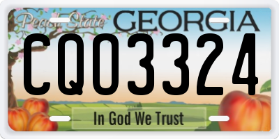 GA license plate CQO3324