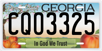 GA license plate CQO3325