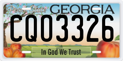 GA license plate CQO3326