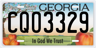 GA license plate CQO3329