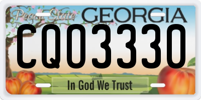 GA license plate CQO3330