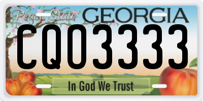 GA license plate CQO3333