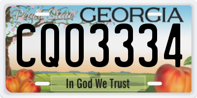 GA license plate CQO3334