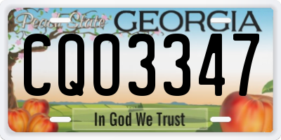 GA license plate CQO3347