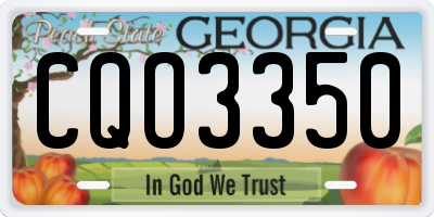 GA license plate CQO3350