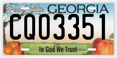 GA license plate CQO3351