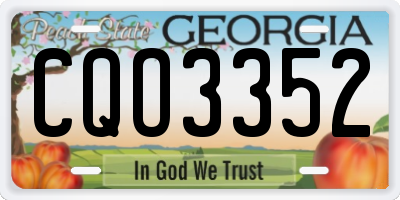 GA license plate CQO3352