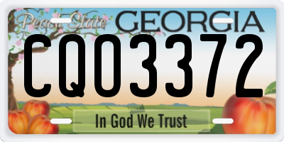 GA license plate CQO3372