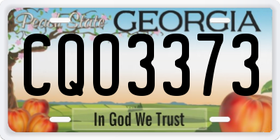 GA license plate CQO3373
