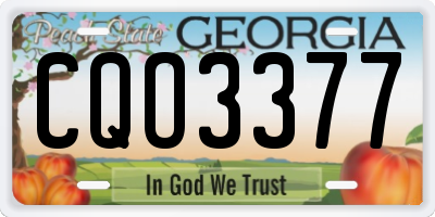 GA license plate CQO3377