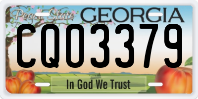 GA license plate CQO3379