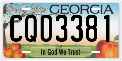 GA license plate CQO3381
