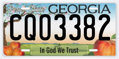 GA license plate CQO3382