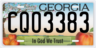 GA license plate CQO3383