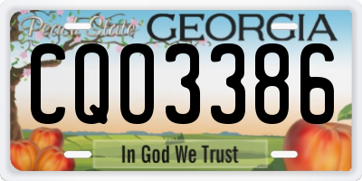 GA license plate CQO3386