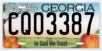 GA license plate CQO3387