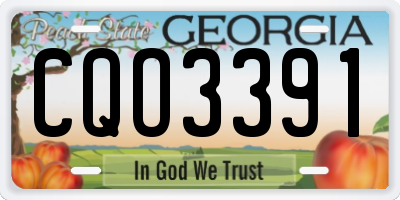 GA license plate CQO3391