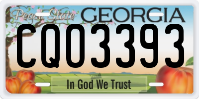 GA license plate CQO3393
