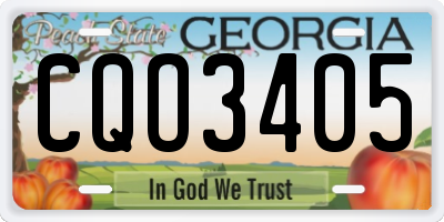 GA license plate CQO3405
