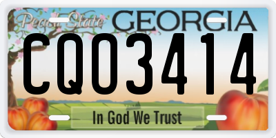 GA license plate CQO3414