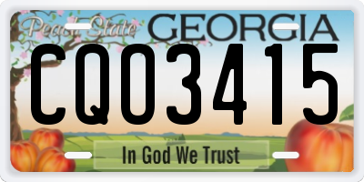 GA license plate CQO3415
