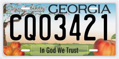 GA license plate CQO3421
