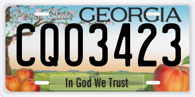 GA license plate CQO3423
