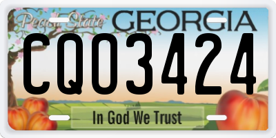 GA license plate CQO3424