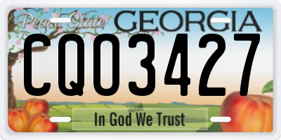 GA license plate CQO3427
