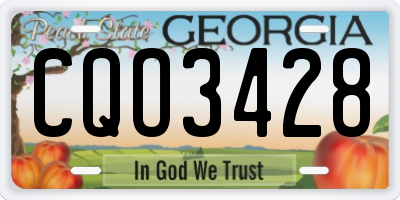 GA license plate CQO3428