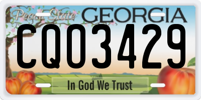 GA license plate CQO3429