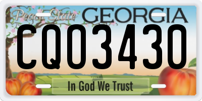 GA license plate CQO3430